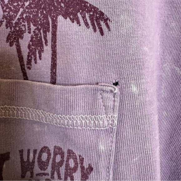 Old Navy Don’t Worry Beach Happy Pocket Tank Top Women XXL Purple Grunge 90sVibe - Picture 4 of 11